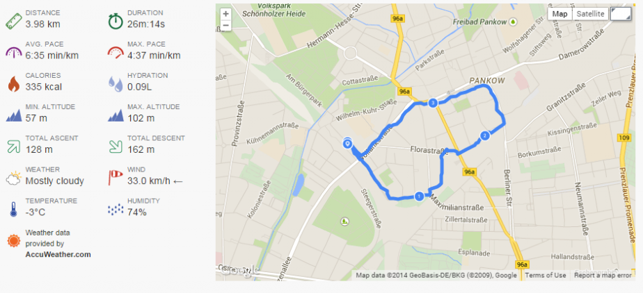 GPS Aufzeichnung mit Endomondo App